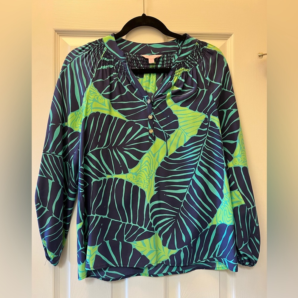 Lilly Pulitzer Elsa Top, 100% silk, size XXS